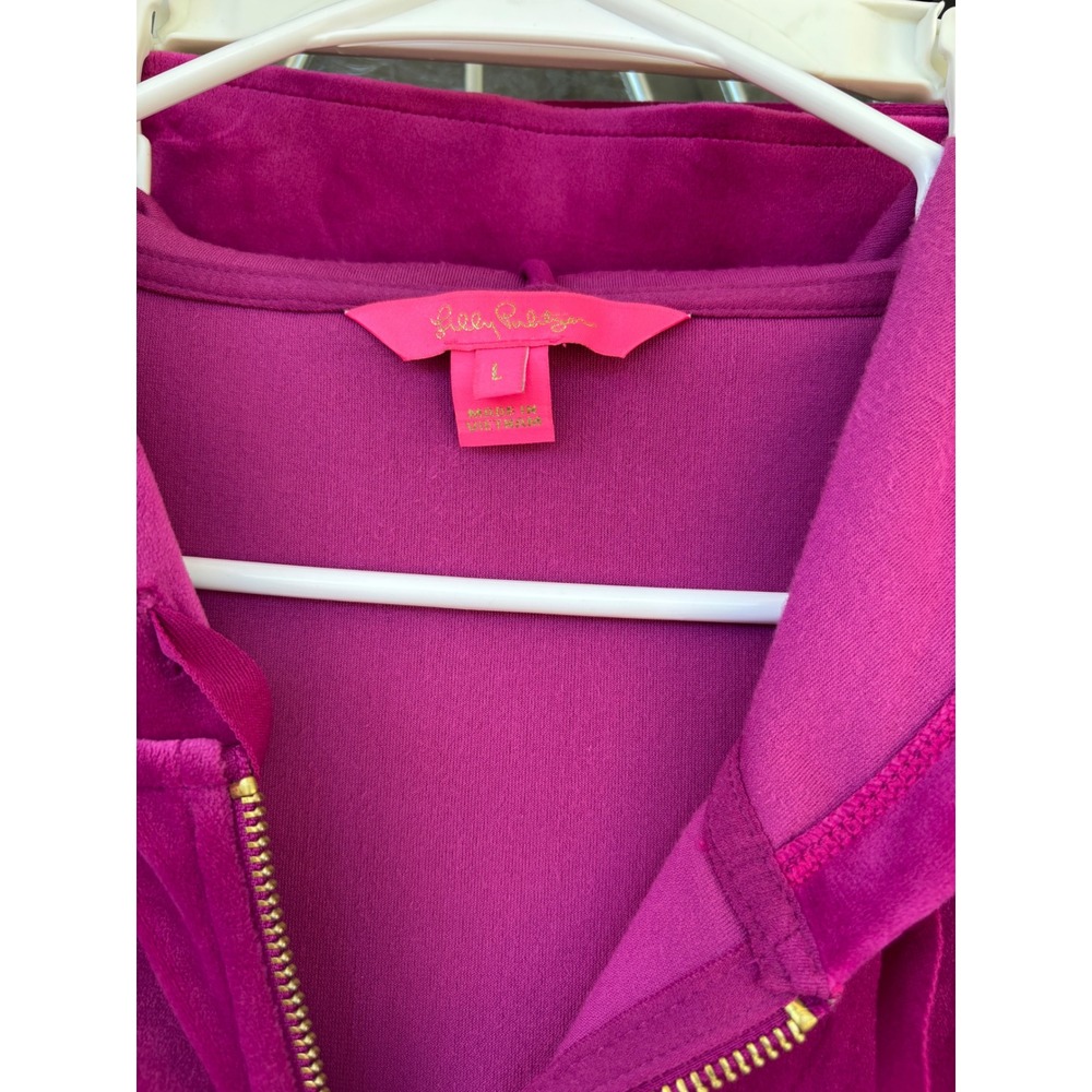 Lilly Pulitzer Hot Pink Velour Zip Hoodie Set - Picture 2 of 15